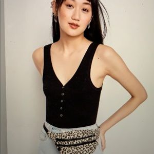 Sleeveless ribbed bodysuit